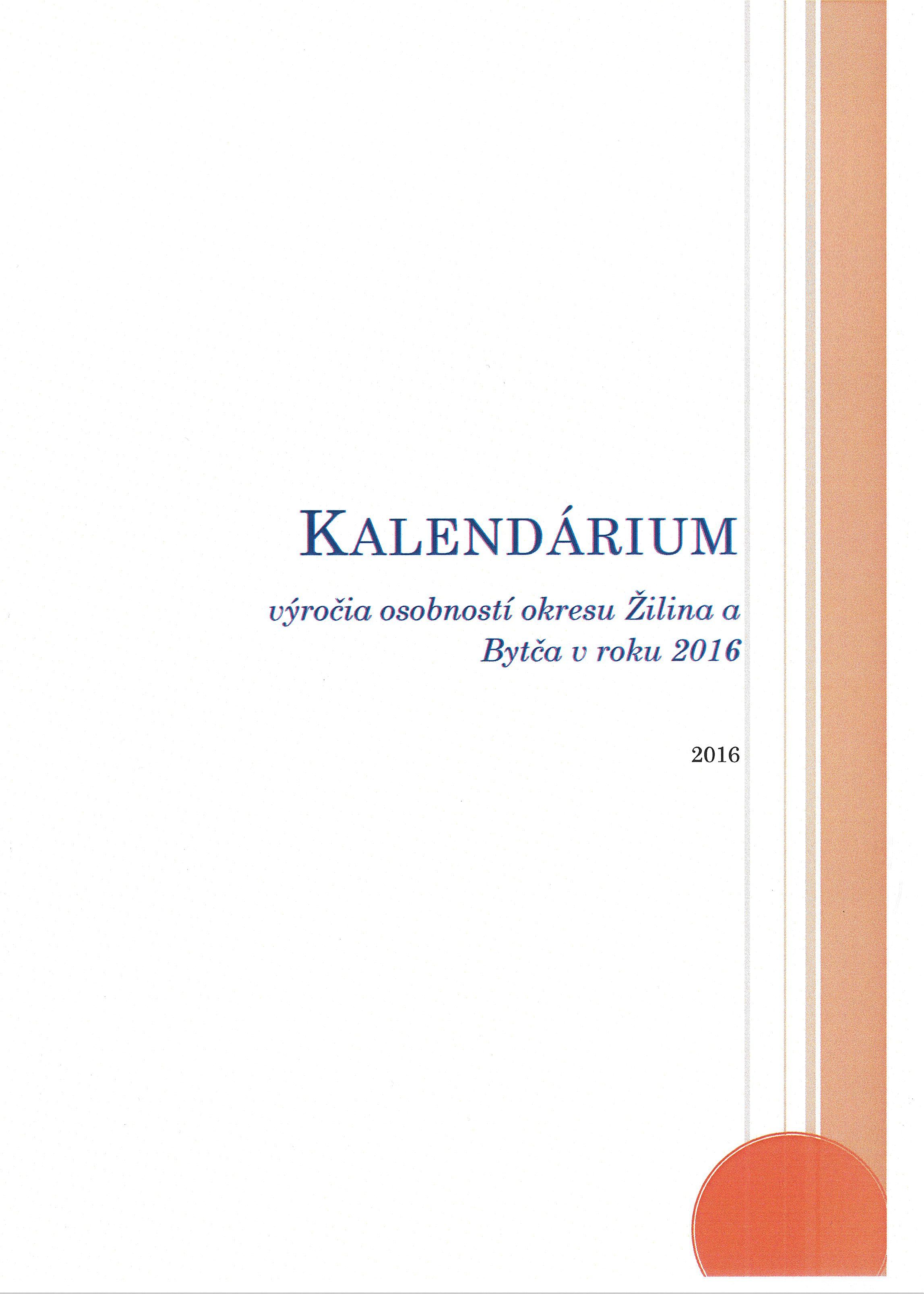 obálka Kalendarium 2016
